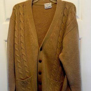 Christian Dior Cable knit Cardigan leather button
